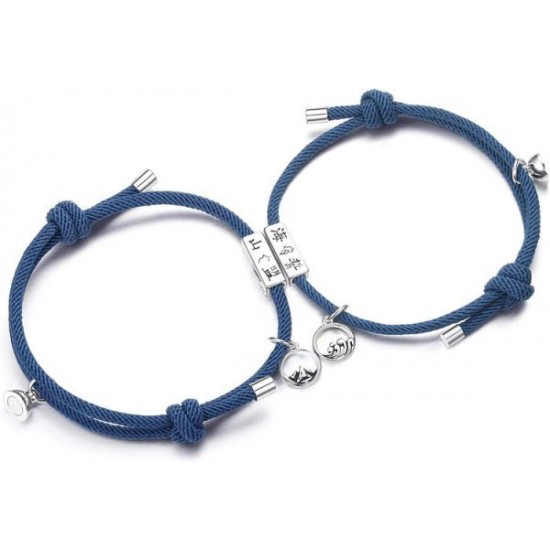 Gift For Valentine's Day 2PCS Couple Magnetic Bracelet Set Mutual Attraction Rope Braided Bracelets Adjustable Charm Couple Jewelry Set For Women Men Gift For Valentine's Day 2PCS Couple Magnetic Bracelet Set Mutual Attraction Rope Braided Bracelets Adjustable Charm Couple Jewelry Set For Women Men